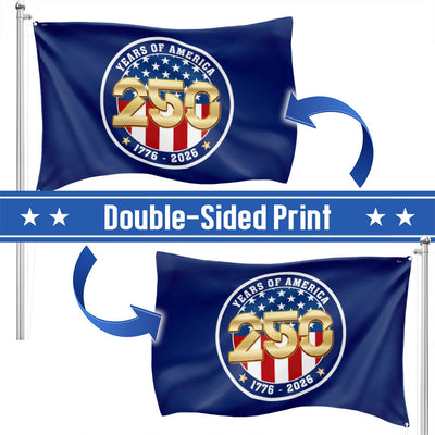 Patriotic 250 Years of America 1776 2026 Semiquincentennial Grommet Flag