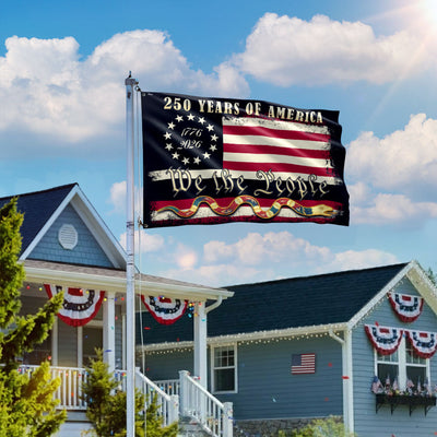 We The People 1776 2026 American Grommet Flag, 250 Years of American Heritage Patriotic