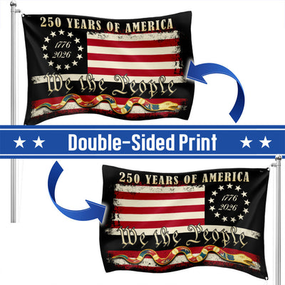 We The People 1776 2026 American Grommet Flag, 250 Years of American Heritage Patriotic