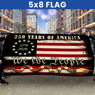 We The People 1776 2026 American Grommet Flag, 250 Years of American Heritage Patriotic