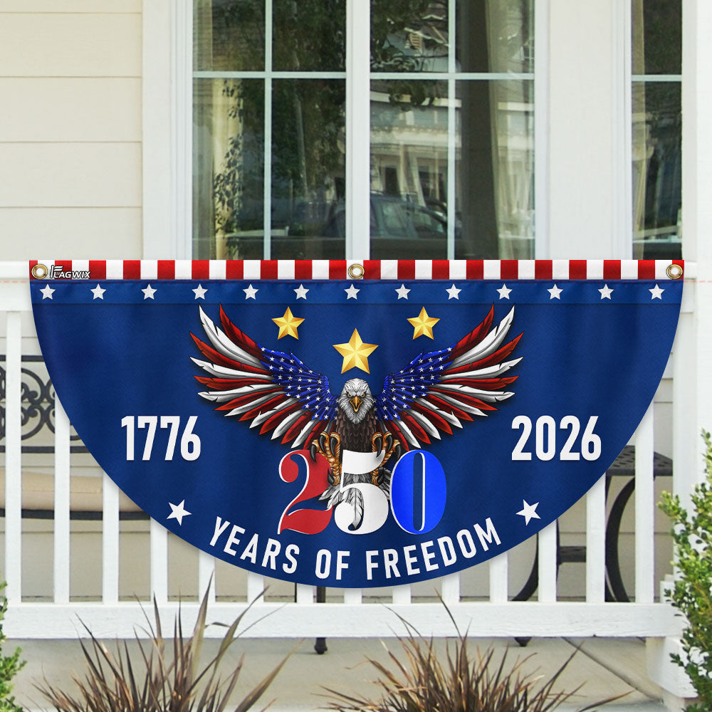 250 Years of Freedom Semiquincentennial American Eagle Patriotic Fan Flag