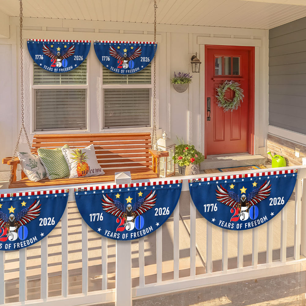 250 Years of Freedom Semiquincentennial American Eagle Patriotic Fan Flag