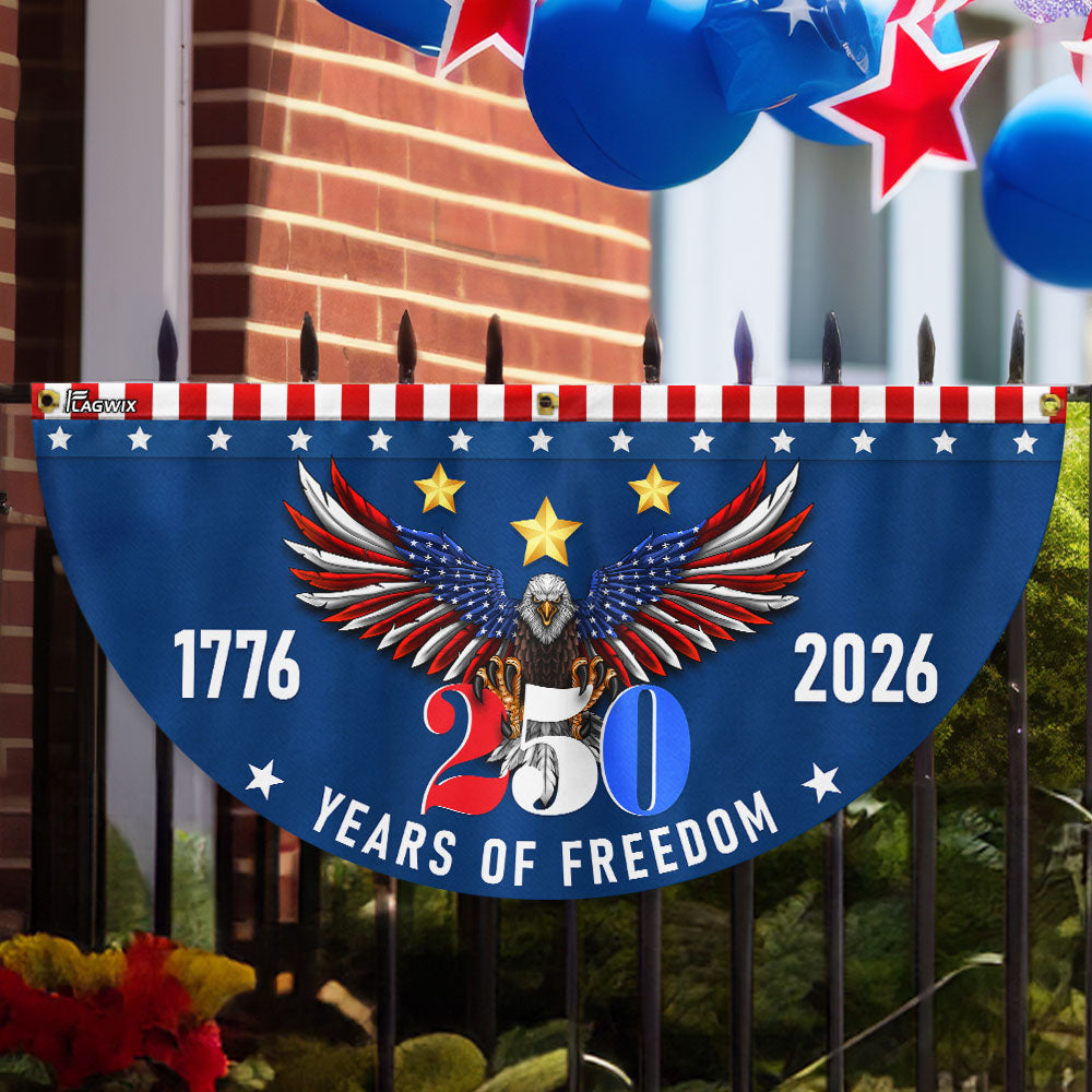 250 Years of Freedom Semiquincentennial American Eagle Patriotic Fan Flag