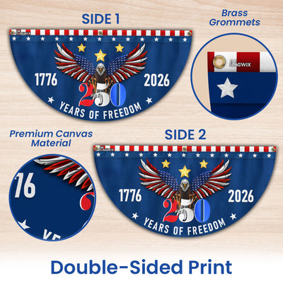 250 Years of Freedom Semiquincentennial American Eagle Patriotic Fan Flag