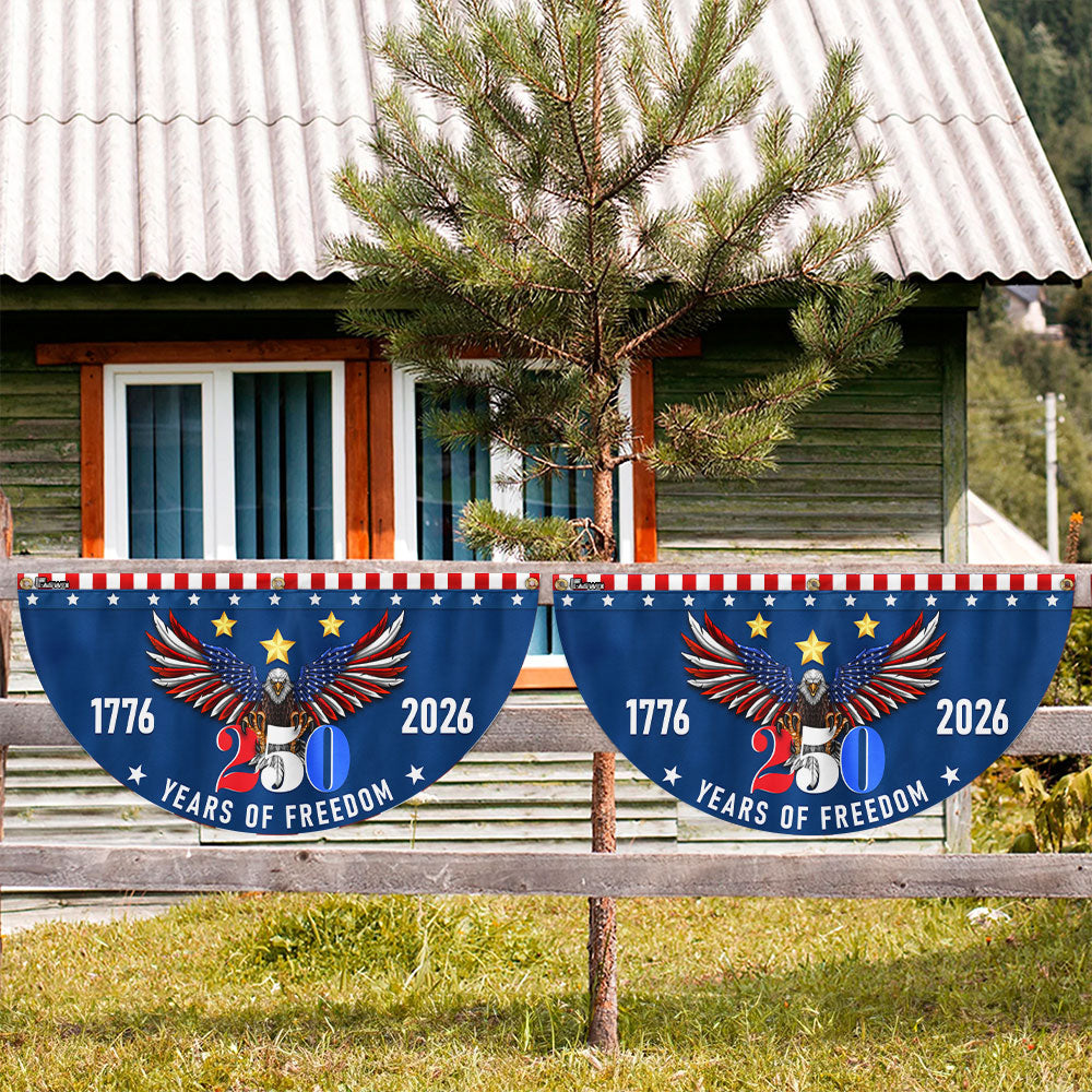 250 Years of Freedom Semiquincentennial American Eagle Patriotic Fan Flag