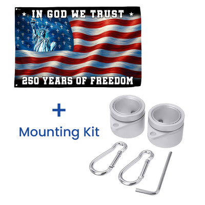 250 years of Freedom Christian Flag, In God We Trust Patriotic Grommet flag