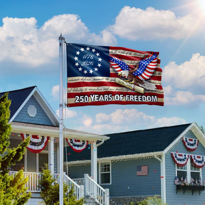 250 Years of Freedom Flag, We The People Patriotic 1776 2026 Grommet Flag