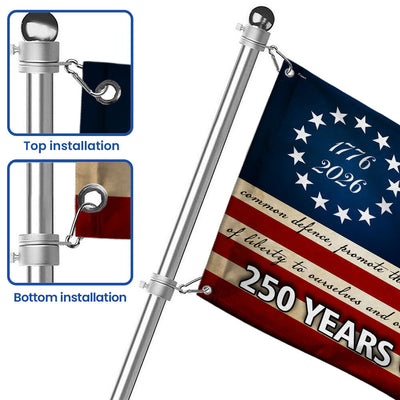 250 Years of Freedom Flag, We The People Patriotic 1776 2026 Grommet Flag