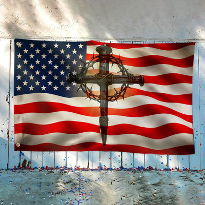 Christ America Patriot Grommet Flag, 250 Years Blessing Nation Under God