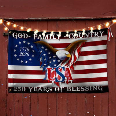 Betsy Ross 250 Years of Blessing 1776 2026 USA Patriotic Grommet Flag