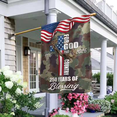 For God Country 250 Years of Blessing Flag, Patriotic 1776 2026 USA Flag