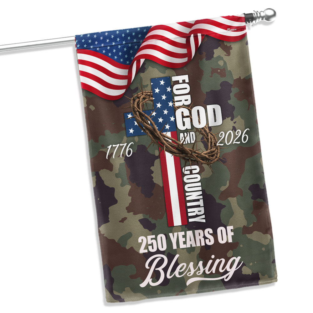 For God Country 250 Years of Blessing Flag, Patriotic 1776 2026 USA Flag