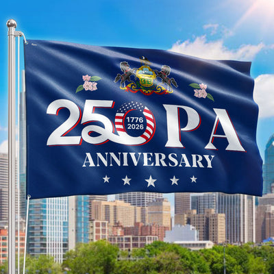 Patriotic America Pennsylvania Flag, 250 PA 1776 2026 Grommet Flag