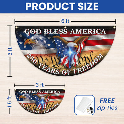 250 Years God Bless America Flag, Patriotic 1776 2026 Freedom Fan Flag
