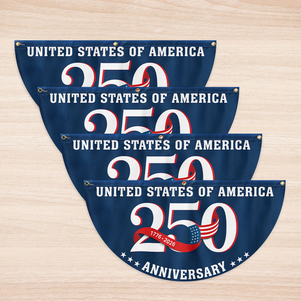 Patriotic 250 Years 1776 2026 America Semiquincentennial Fan Flag