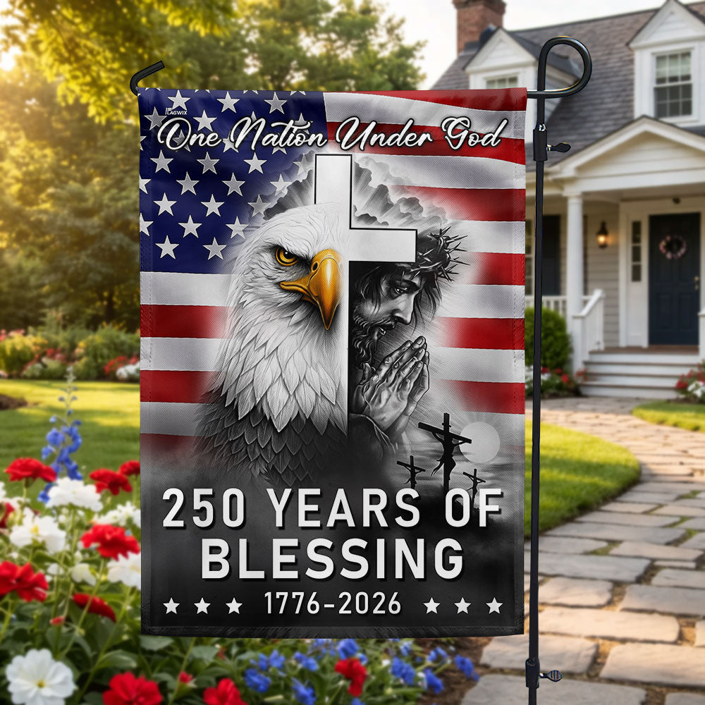 250 Years of Blessing Nation Under God, 1776 2026 American Outdoor Flag