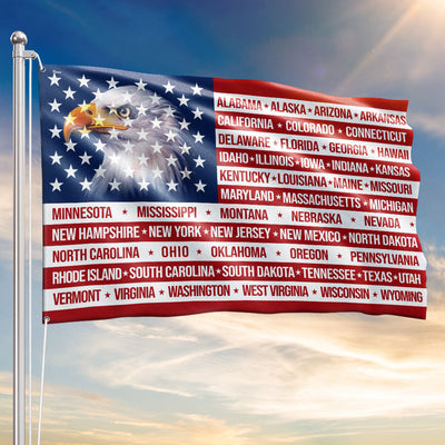 Patriotic United States America Grommet Flag, States Flag 250 Years