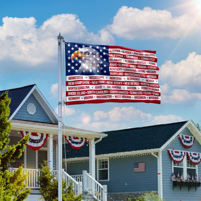 Patriotic United States America Grommet Flag, States Flag 250 Years