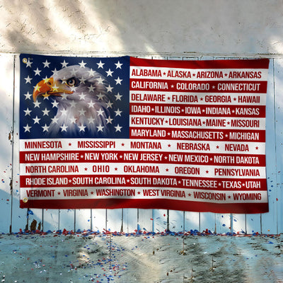 Patriotic United States America Grommet Flag, States Flag 250 Years