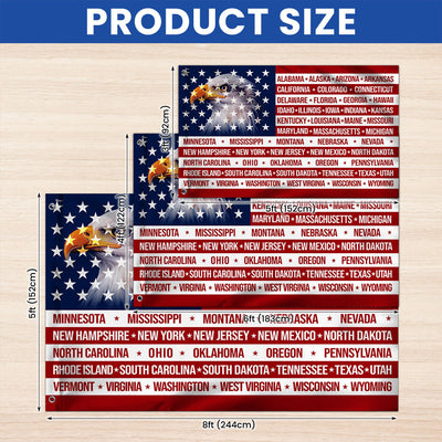 Patriotic United States America Grommet Flag, States Flag 250 Years