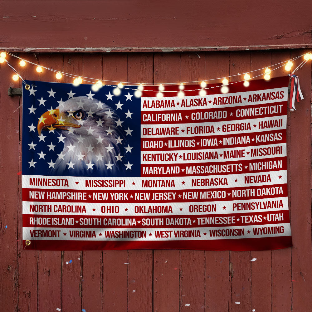 Patriotic United States America Grommet Flag, States Flag 250 Years