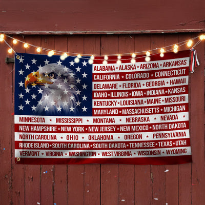 Patriotic United States America Grommet Flag, States Flag 250 Years