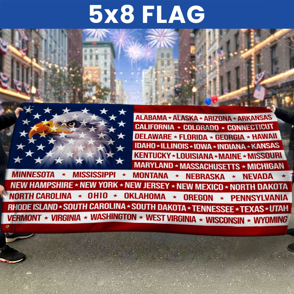 Patriotic United States America Grommet Flag, States Flag 250 Years