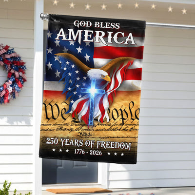 Patriotic God Bless America Flag, 250 Years of Freedom We The People Flag
