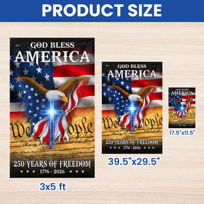 Patriotic God Bless America Flag, 250 Years of Freedom We The People Flag