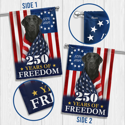 250 Years 1776 2026 Patriotic Black Labrador Retriever American Flag