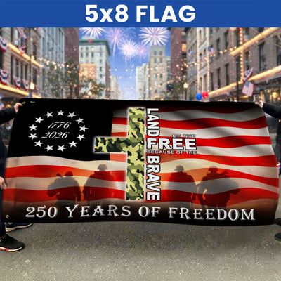 Betsy Ross 250 Years of Freedom, Land of Free Veterans Grommet Flag