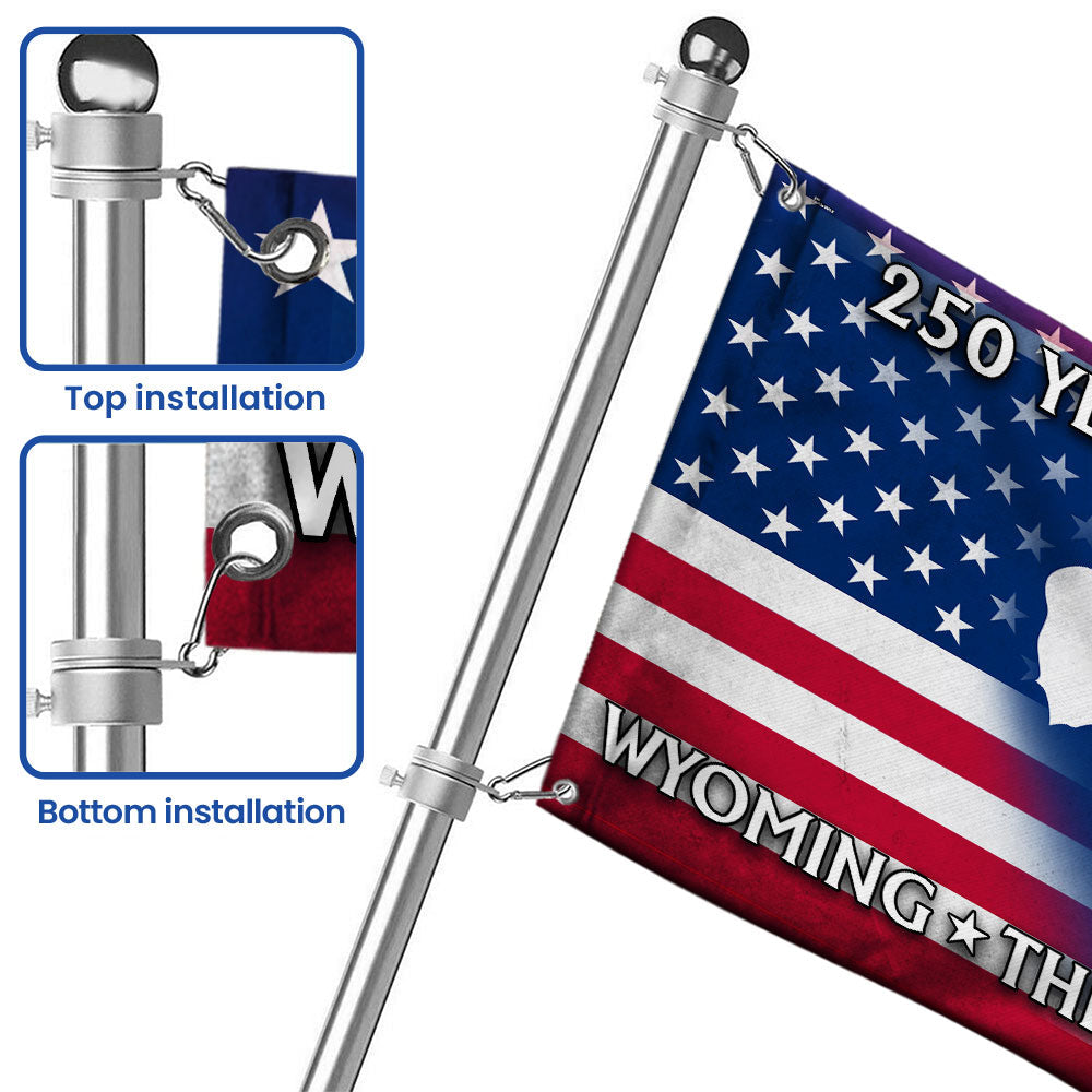 America's 250th Wyoming Flag, The Equality State Patriotic Grommet Flag