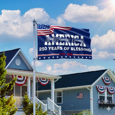 250 Years of Blessing 1776 2026 Flag, God America Patriotic Grommet Flag