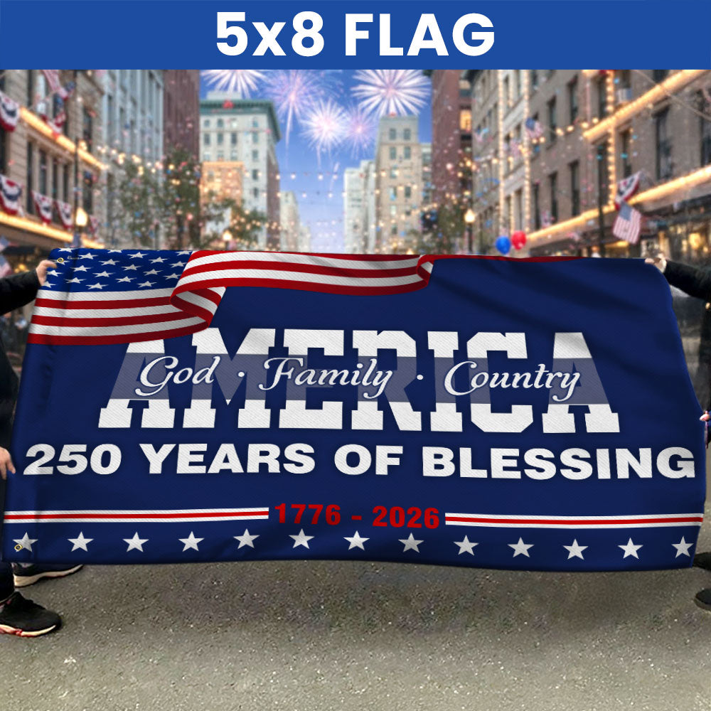 250 Years of Blessing 1776 2026 Flag, God America Patriotic Grommet Flag