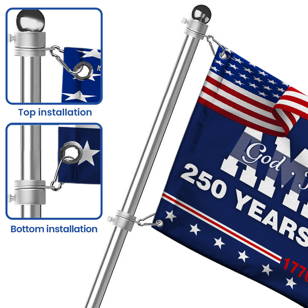 250 Years of Blessing 1776 2026 Flag, God America Patriotic Grommet Flag