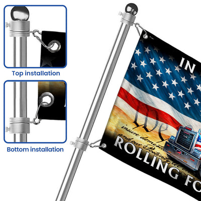 250 Years America Rolling American Grommet Flag, Truck Driver Christ Patriotic Decor