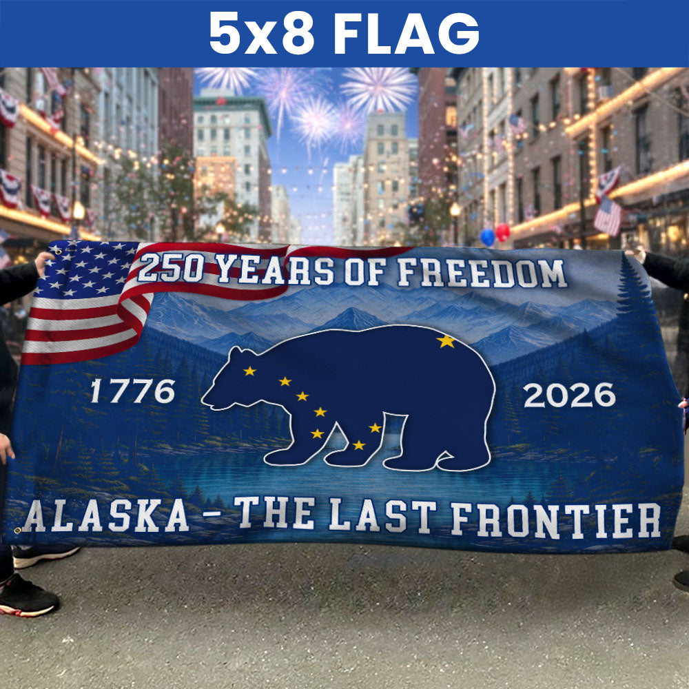 American Patriotic 250 Years Alaska State Flag, The Last Frontier 1776 2026 Grommet Flag