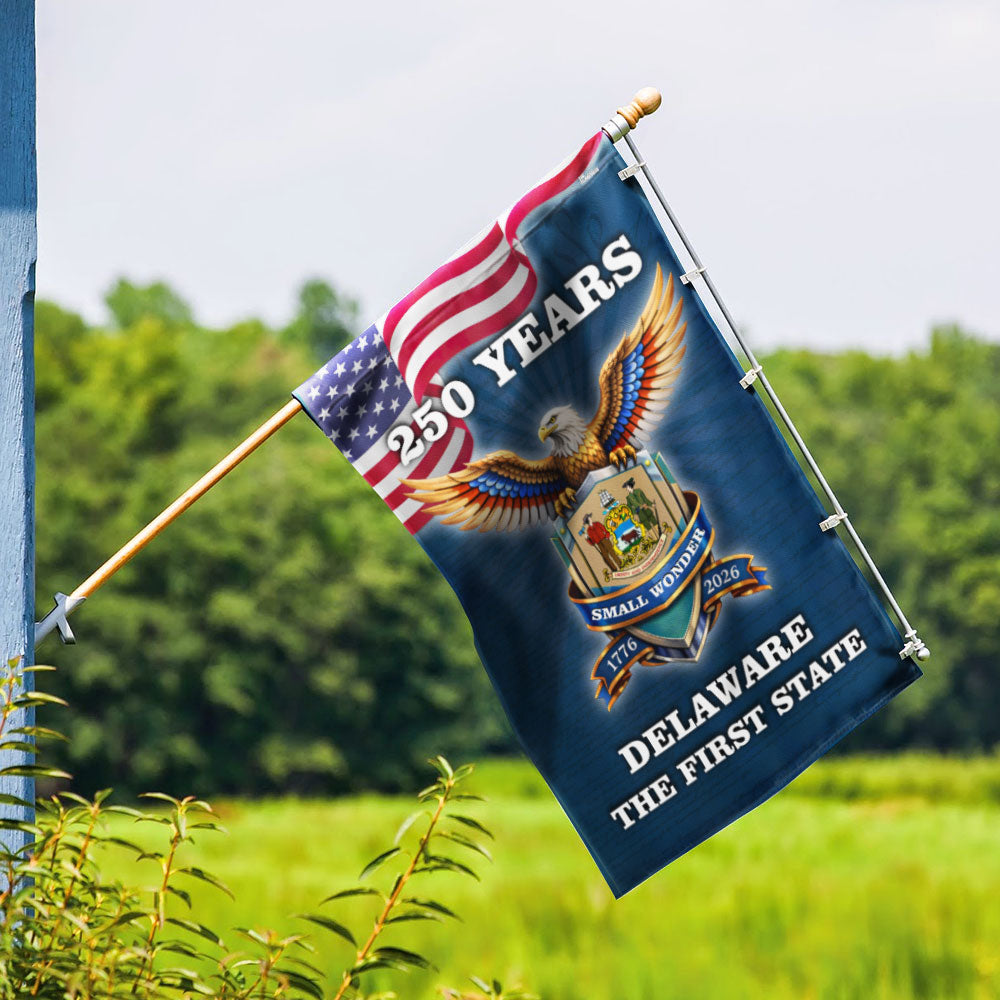 Patriotic 250 Years Delaware The First State Flag, Small Wonder Decor