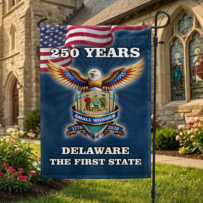 Patriotic 250 Years Delaware The First State Flag, Small Wonder Decor