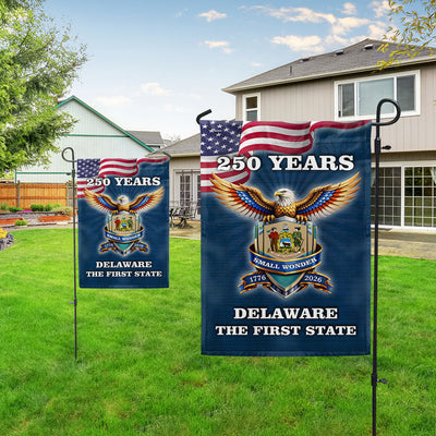 Patriotic 250 Years Delaware The First State Flag, Small Wonder Decor