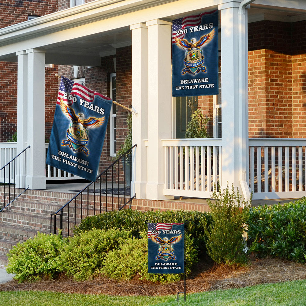 Patriotic 250 Years Delaware The First State Flag, Small Wonder Decor