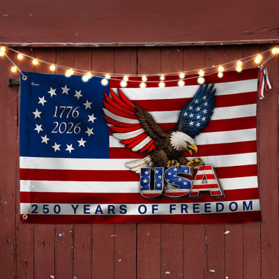 250 Years of Freedom American Patriot Flag, Betsy Ross 1776 2026 Grommet Flag