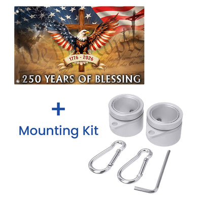Patriotic 250 Years of Blessing 1776 2026 Grommet Flag, We The People God American Flag
