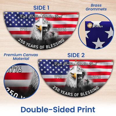 Patriotic American One Nation Under God Flag, 250 Years of Blessing Fan Flag