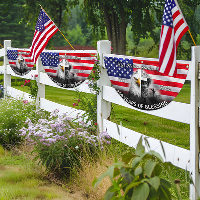 Patriotic American One Nation Under God Flag, 250 Years of Blessing Fan Flag