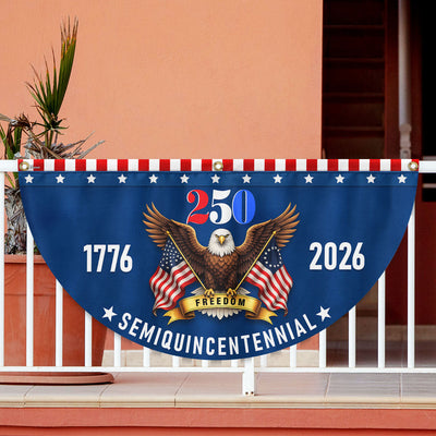 Patriotic American Flag, 250 Years of Freedom 1776 2026 Fan Flag