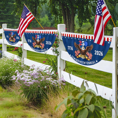 Patriotic American Flag, 250 Years of Freedom 1776 2026 Fan Flag