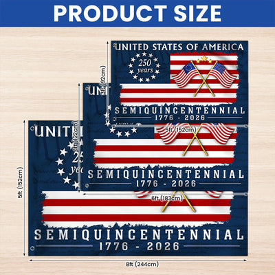 America 250th Anniversary We The People Flag, Betsy Ross 1776 2026 Grommet Flag