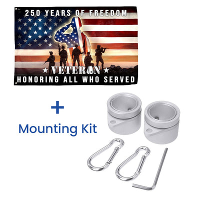 250 Years of Freedom American Flag, Honoring All Who Served Veterans Grommet Flag
