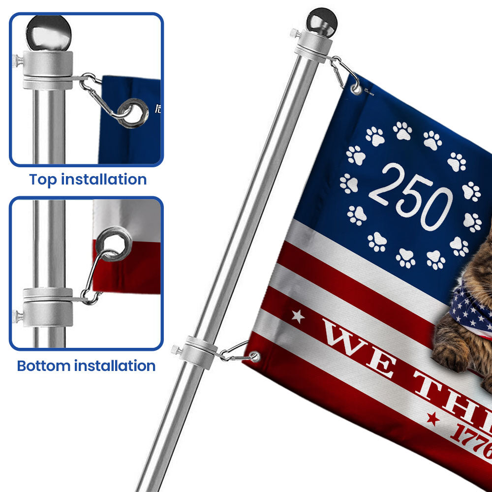 Flagwix Patriotic Cat Flag, 250 Years Maine Coon Cat 1776 2026 Grommet Flag